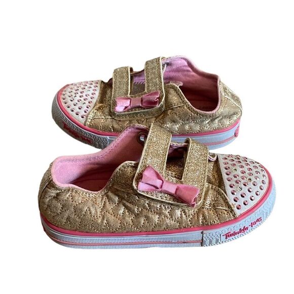 Skechers Kids Twinkle Toes Shuffles Sweet Steps Light-Up Sneaker Size 10 - Picture 3 of 7